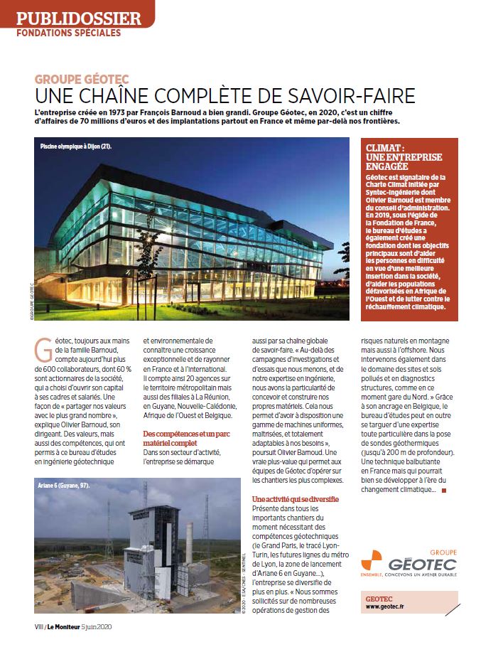 Article Le Moniteur Géotec