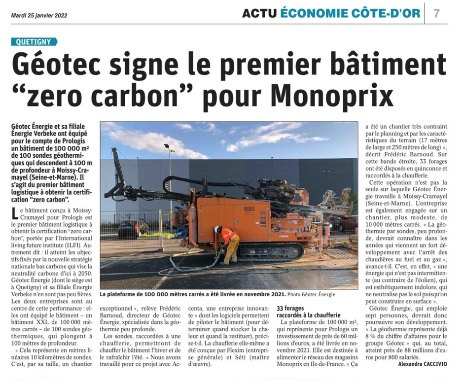 Le Bien Public - Géotec géothermie