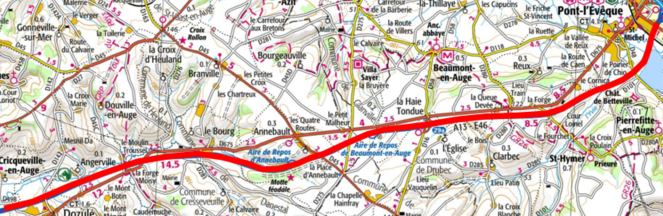 Carte autoroute A13
