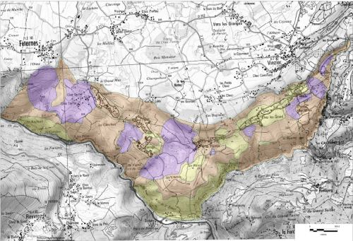 Plan en relief de la zone
