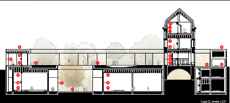 Plan de coupe musée des Beaux-Arts Reims