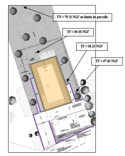 Plan vu du haut des logements