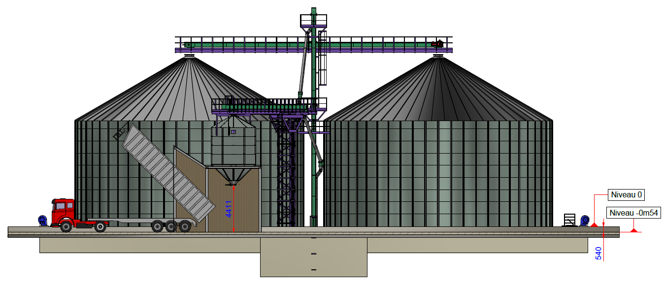 Modélisation 2D silo agricole