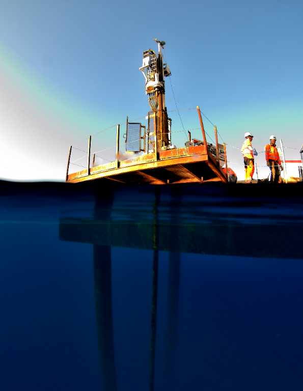 Plateforme sur l'eau