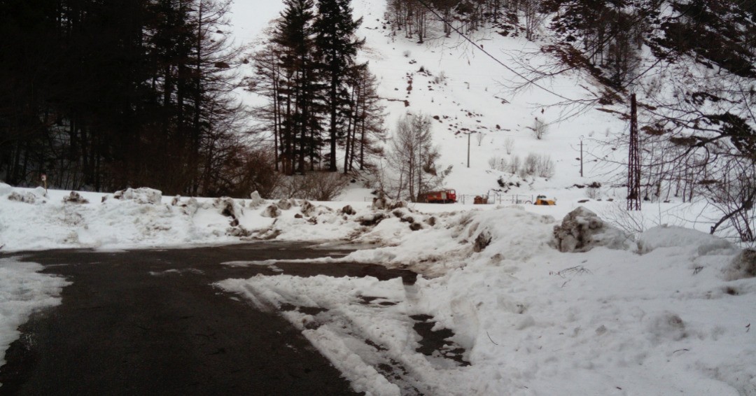 Chantier sous la neige