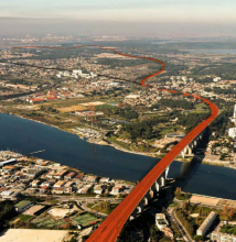 Vue du ciel future autoroute pour contournement Martigues