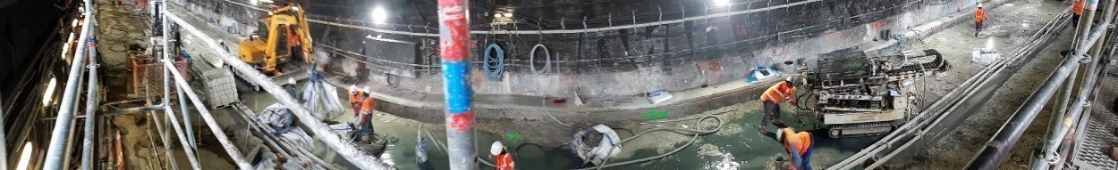Panorama chantier sous le pont de l'Alma