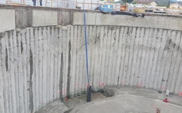 Bassin d'orage en construction