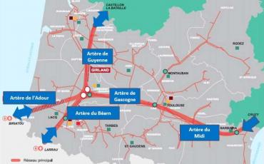 Plan des transits gaz Lussagnet